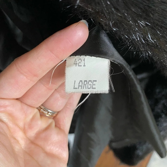 VINTAGE Dark Brown/Black Olympia Faux Fur Jacket Size Large - Picture 12 of 16